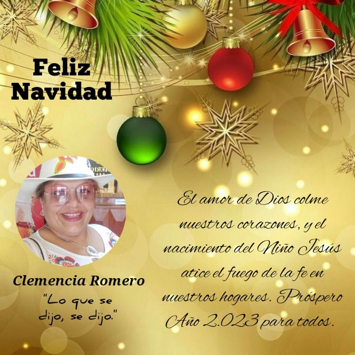 Clemencia Romero les desea Feliz&nbsp;Navidad